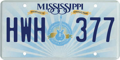 MS license plate HWH377