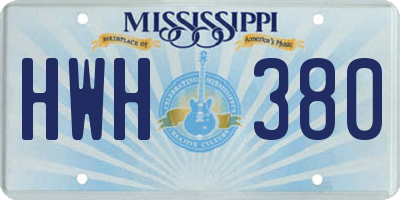 MS license plate HWH380