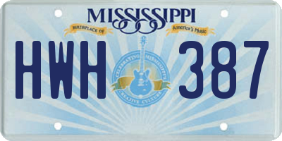MS license plate HWH387