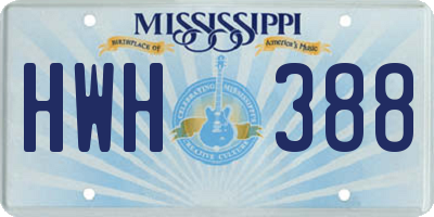 MS license plate HWH388
