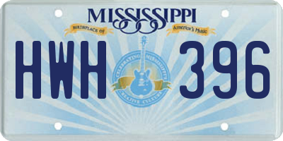 MS license plate HWH396