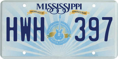 MS license plate HWH397