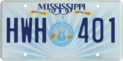 MS license plate HWH401