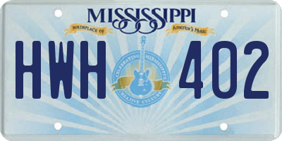 MS license plate HWH402