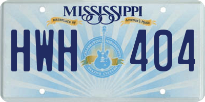 MS license plate HWH404