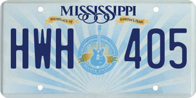 MS license plate HWH405