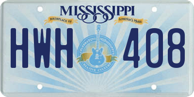 MS license plate HWH408