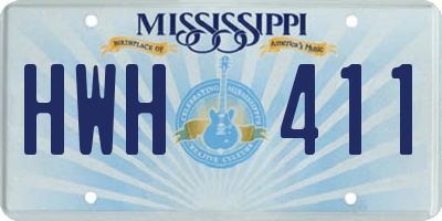 MS license plate HWH411