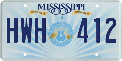 MS license plate HWH412