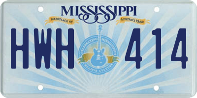 MS license plate HWH414