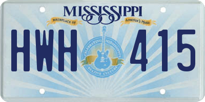 MS license plate HWH415