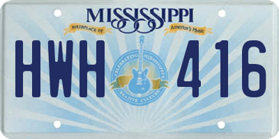 MS license plate HWH416