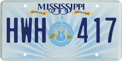 MS license plate HWH417