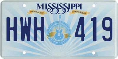 MS license plate HWH419