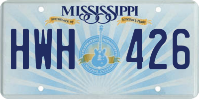 MS license plate HWH426