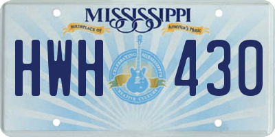 MS license plate HWH430