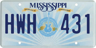 MS license plate HWH431