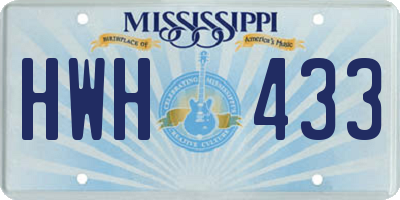 MS license plate HWH433