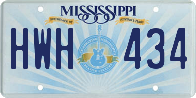 MS license plate HWH434