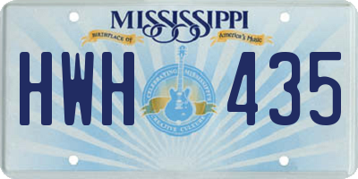 MS license plate HWH435