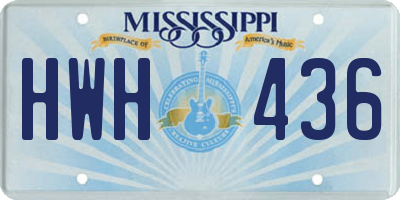 MS license plate HWH436