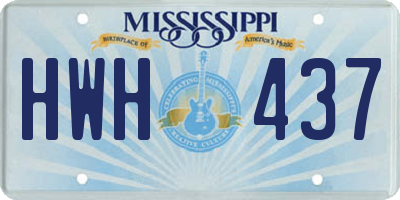 MS license plate HWH437