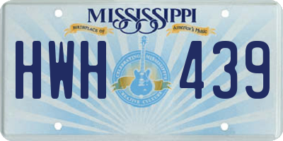 MS license plate HWH439
