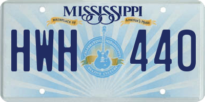 MS license plate HWH440