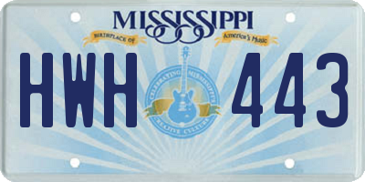 MS license plate HWH443
