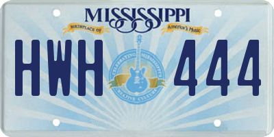 MS license plate HWH444