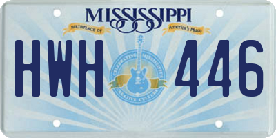 MS license plate HWH446