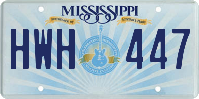 MS license plate HWH447