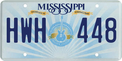 MS license plate HWH448