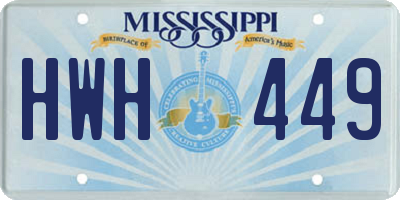 MS license plate HWH449