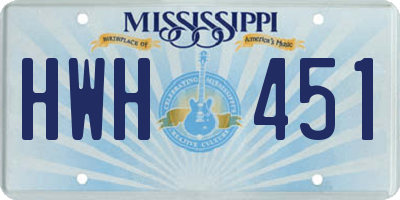MS license plate HWH451