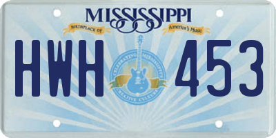 MS license plate HWH453