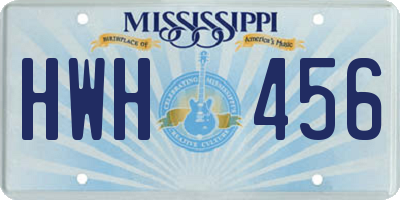 MS license plate HWH456