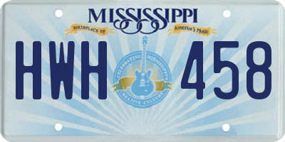 MS license plate HWH458