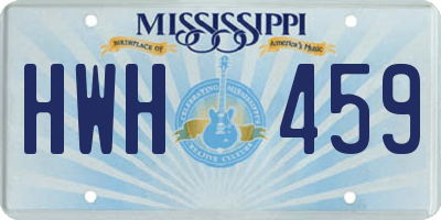 MS license plate HWH459