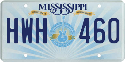 MS license plate HWH460
