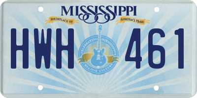 MS license plate HWH461