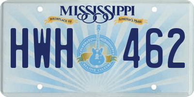 MS license plate HWH462