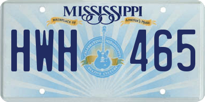 MS license plate HWH465