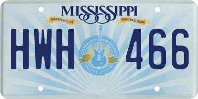 MS license plate HWH466