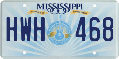 MS license plate HWH468