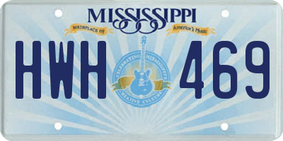 MS license plate HWH469