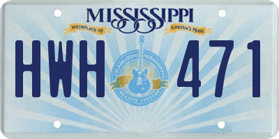 MS license plate HWH471