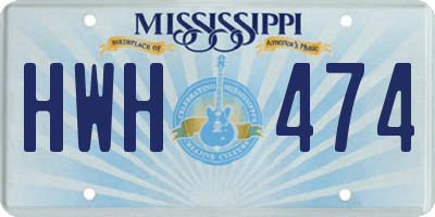 MS license plate HWH474