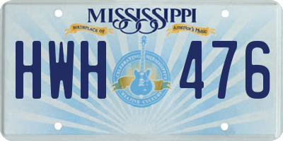 MS license plate HWH476