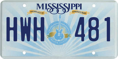 MS license plate HWH481